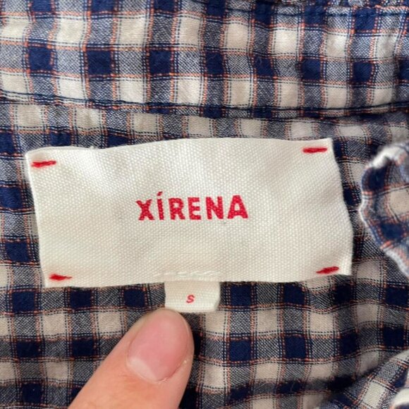 Xirena Womens Caspian Top In Navy Gingham | Women’s Size Small - Picture 5 of 6